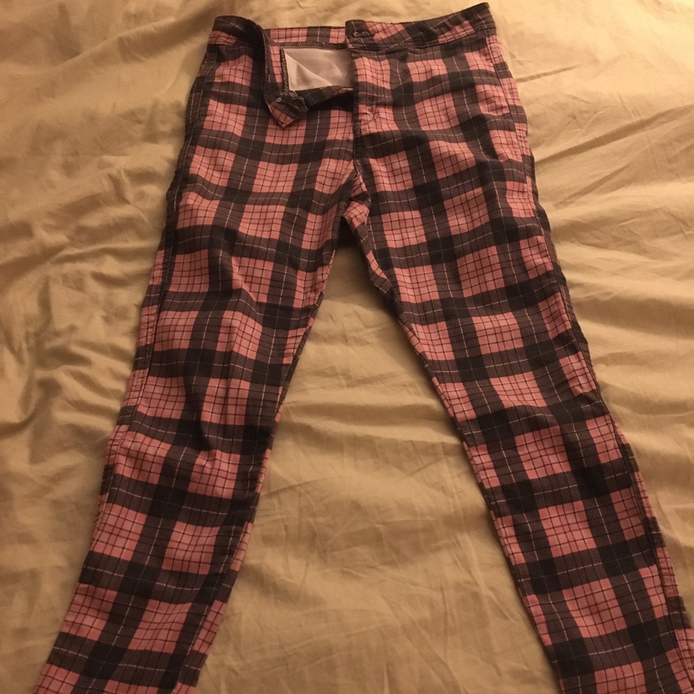 ASOS Pink and Grey Plaid pants.